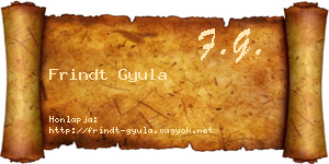 Frindt Gyula névjegykártya